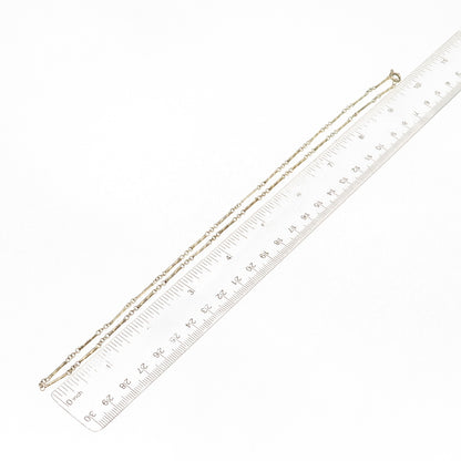 925 Sterling Silver Gold Plated Vintage Bamboo Bar Chain Necklace 20"