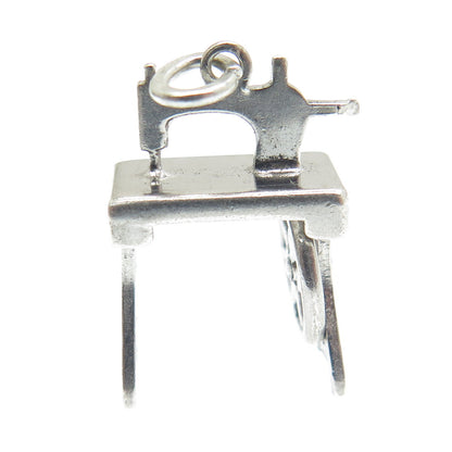 CARL ART 925 Sterling Silver Antique Art Deco Sewing Machine 3D Pendant