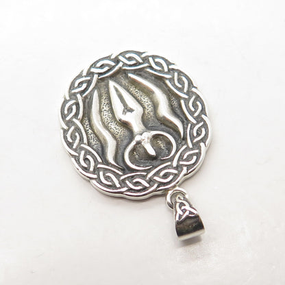 PETER STONE 925 Sterling Silver Vintage Nile River Goddess Celtic Pendant