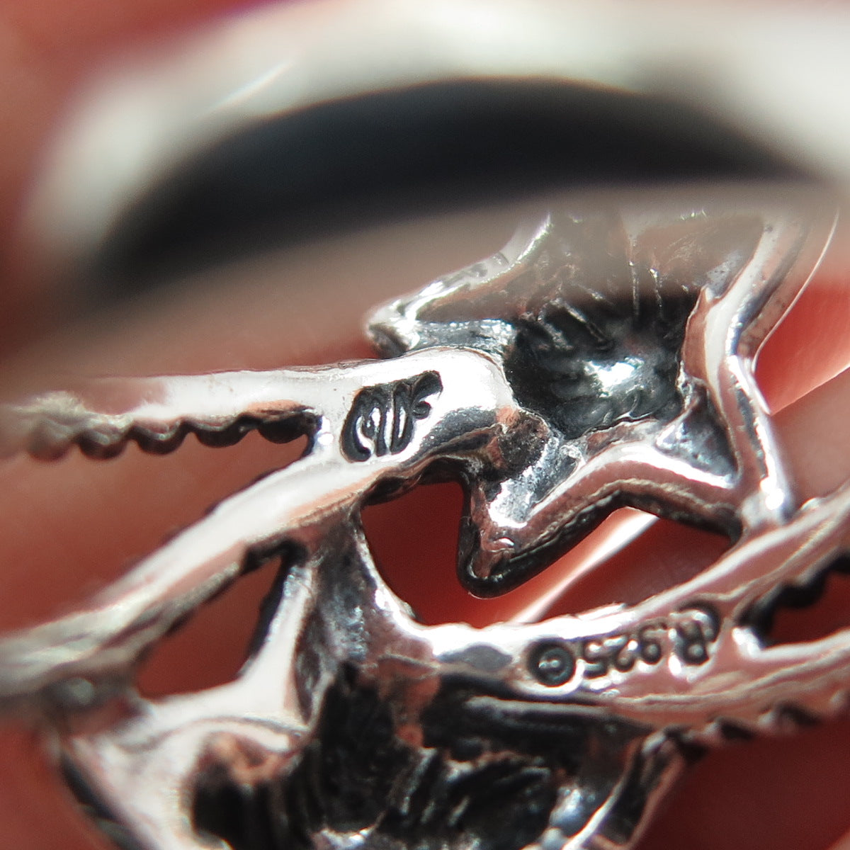 CAROLYN POLLACK AMERICAN WEST Sterling Silver Vintage Star Oxidized Ring Size 10