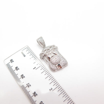 925 Sterling Silver C Z Jesus Religious Pendant