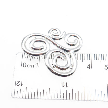 ROSS SIMONS 925 Sterling Silver Vintage Modernist Swirl Butterfly Slide Pendant