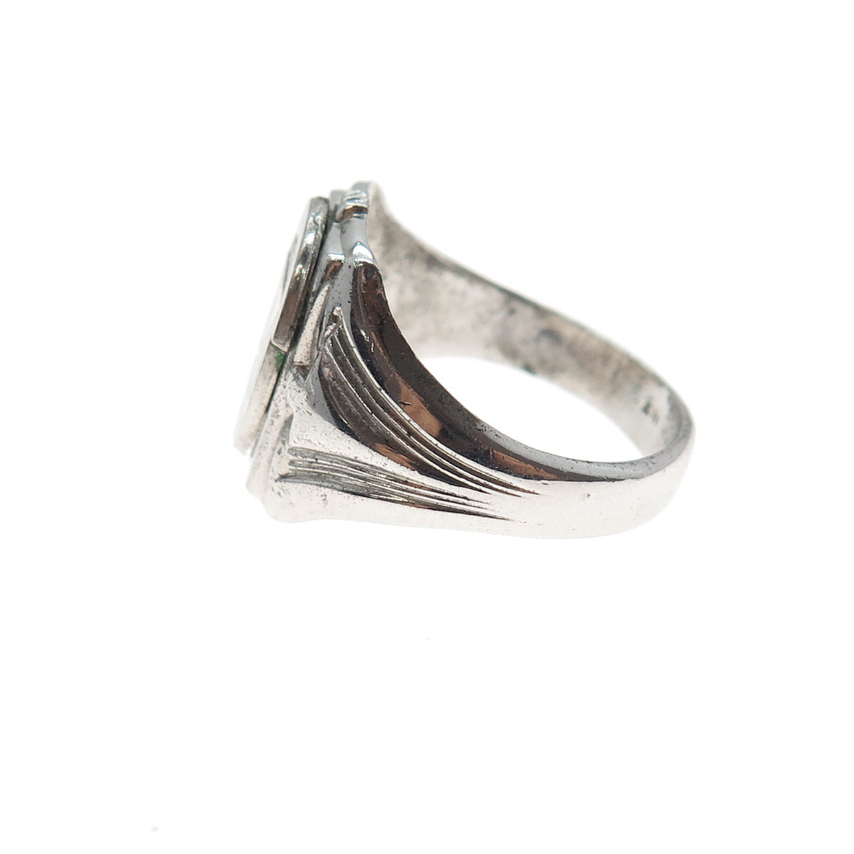 SK & F 925 Sterling Silver Antique 1899 Enamel St. Luke’s School Ring Size 8.25