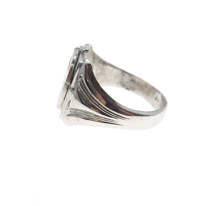 SK & F 925 Sterling Silver Antique 1899 Enamel St. Luke’s School Ring Size 8.25