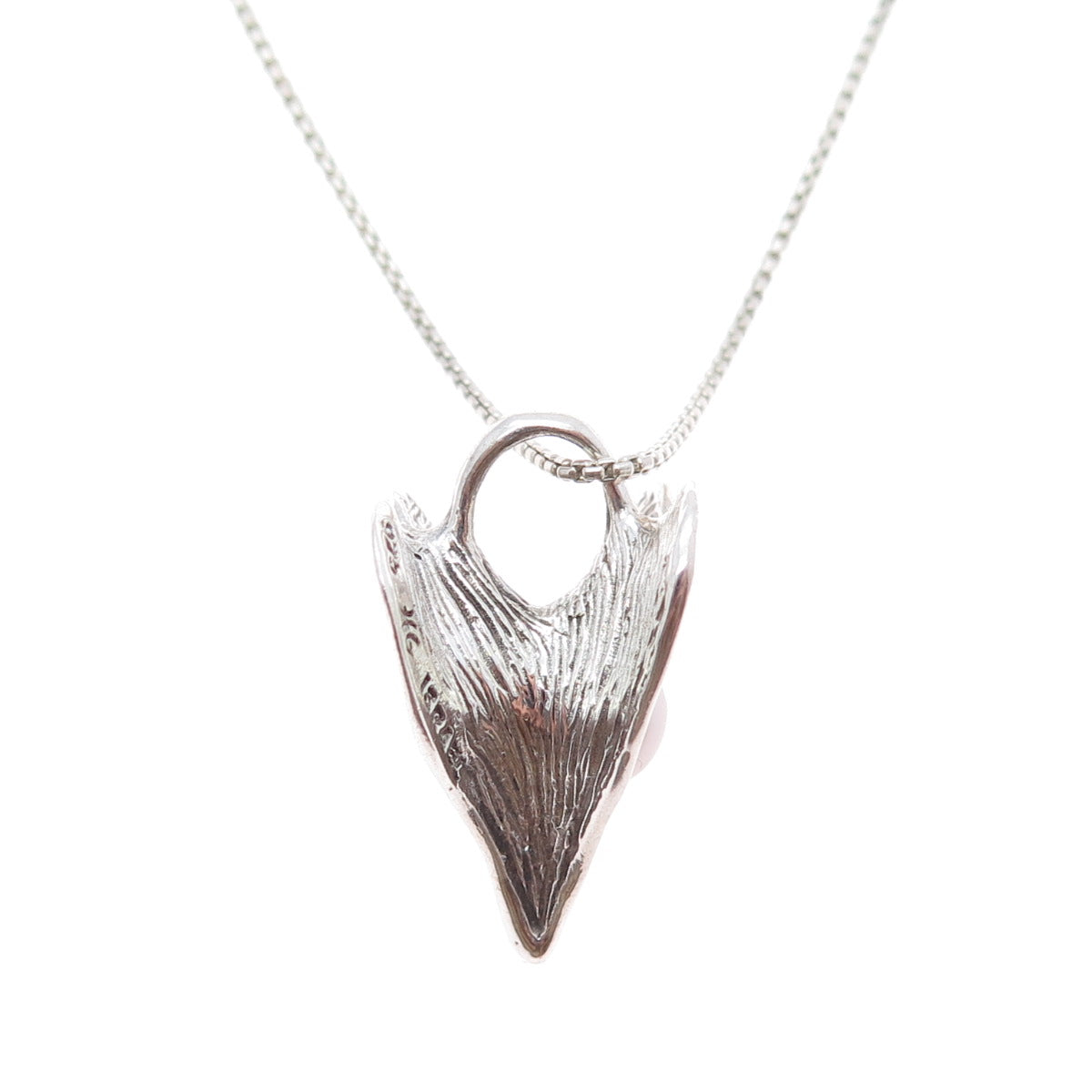 HAGIT GORALI Sterling Silver Vintage Israel Pearl Modernist Heart Necklace 28"