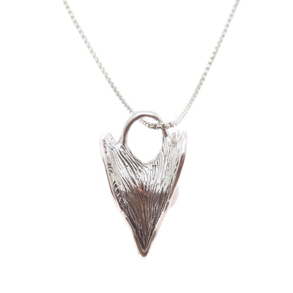 HAGIT GORALI Sterling Silver Vintage Israel Pearl Modernist Heart Necklace 28"