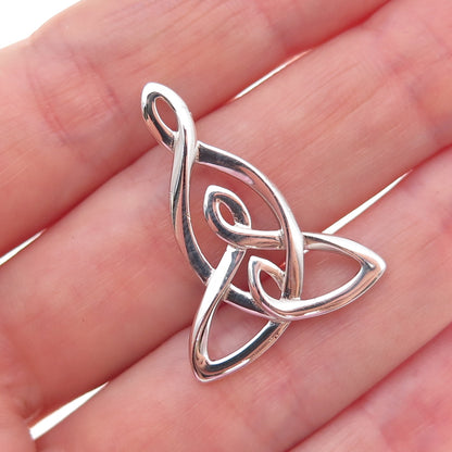 925 Sterling Silver Vintage Celtic Trinity Knot Slide Charm Pendant