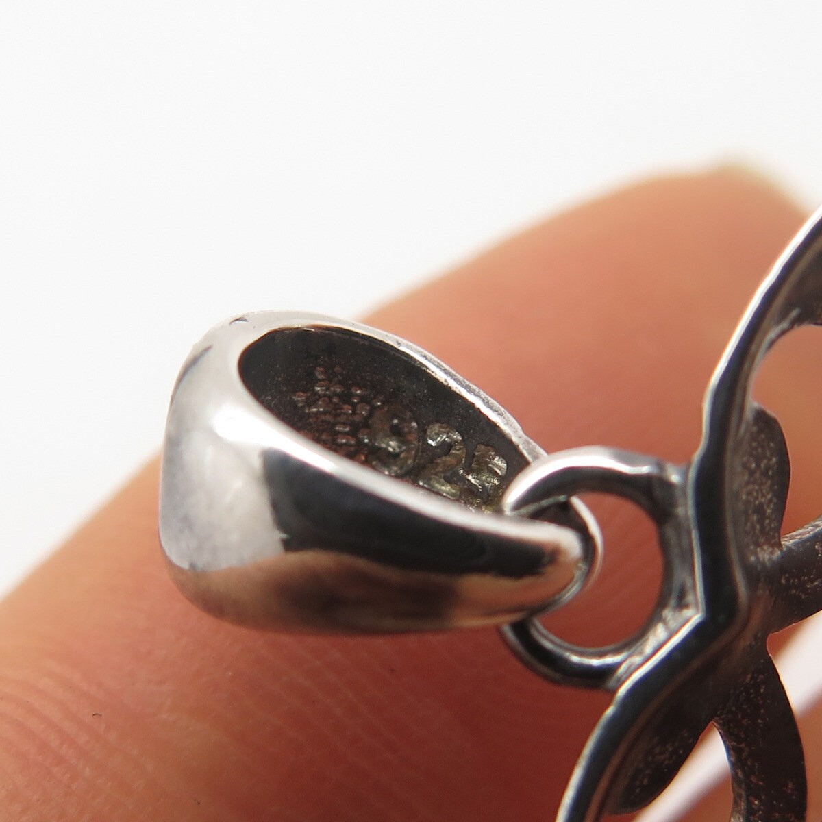925 Sterling Silver Vintage Italy Ornate Heart Pendant
