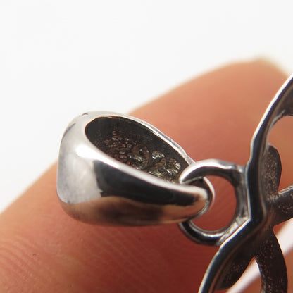 925 Sterling Silver Vintage Italy Ornate Heart Pendant