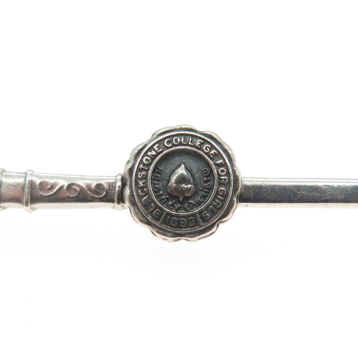 925 Sterling Silver Antique "1892 Blackstone College for Girls" Sword Pin Brooch