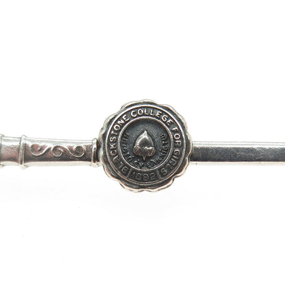 925 Sterling Silver Antique "1892 Blackstone College for Girls" Sword Pin Brooch