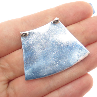 Old Pawn Sterling Silver Vintage Lapis Inlay Warrior Centerpiece Slide Pendant