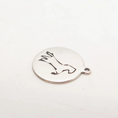 925 Sterling Silver USA Two In Town Horse Charm Pendant