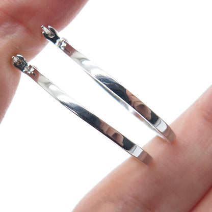 925 Sterling Silver Round-Cut C Z In & Out Hoop Earrings