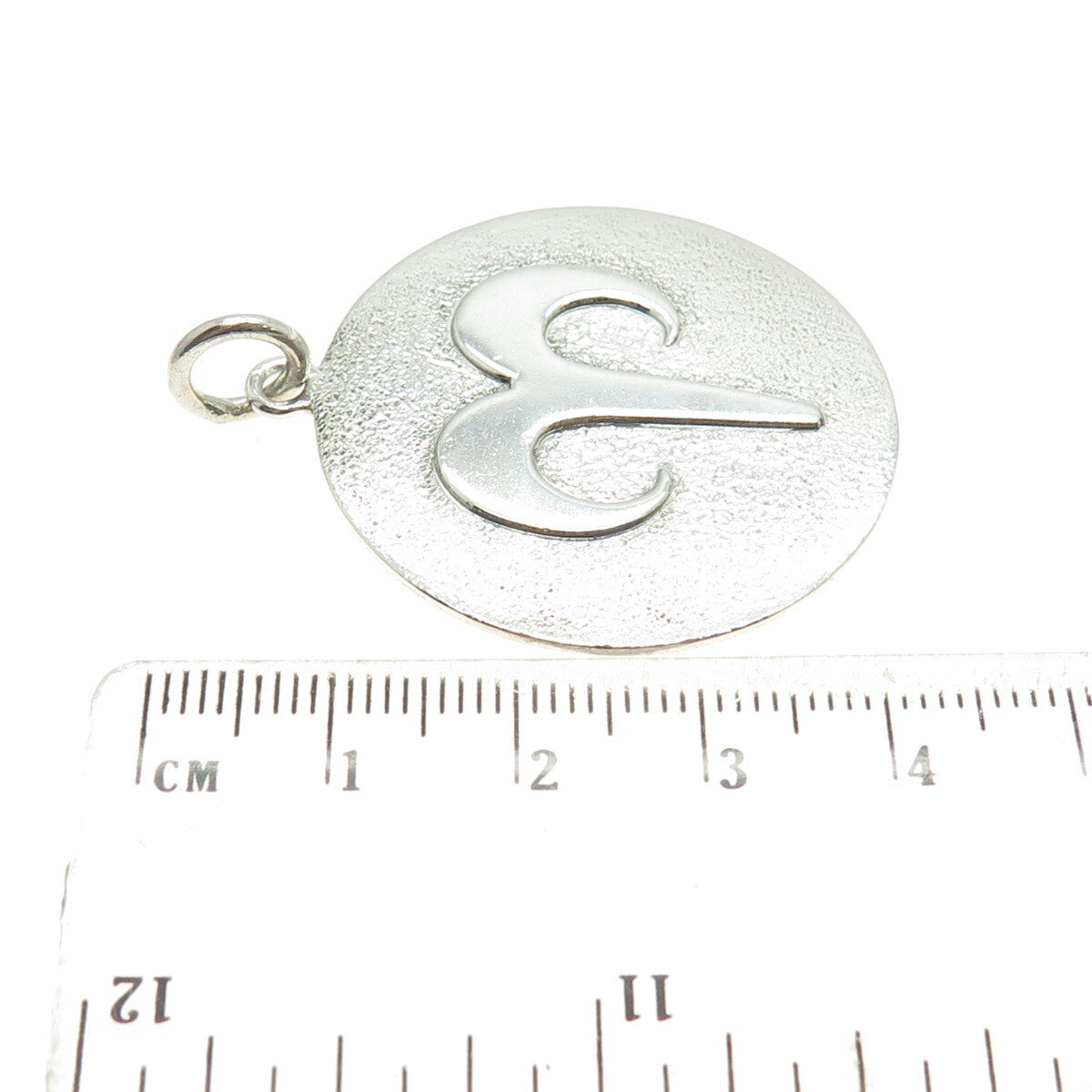 925 Sterling Silver Vintage Aries Zodiac Sign Round Pendant