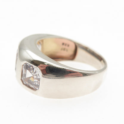 JCL Colleen Lopez 925 Sterling Silver Asscher-Cut C Z Modernist Ring Size 8.25