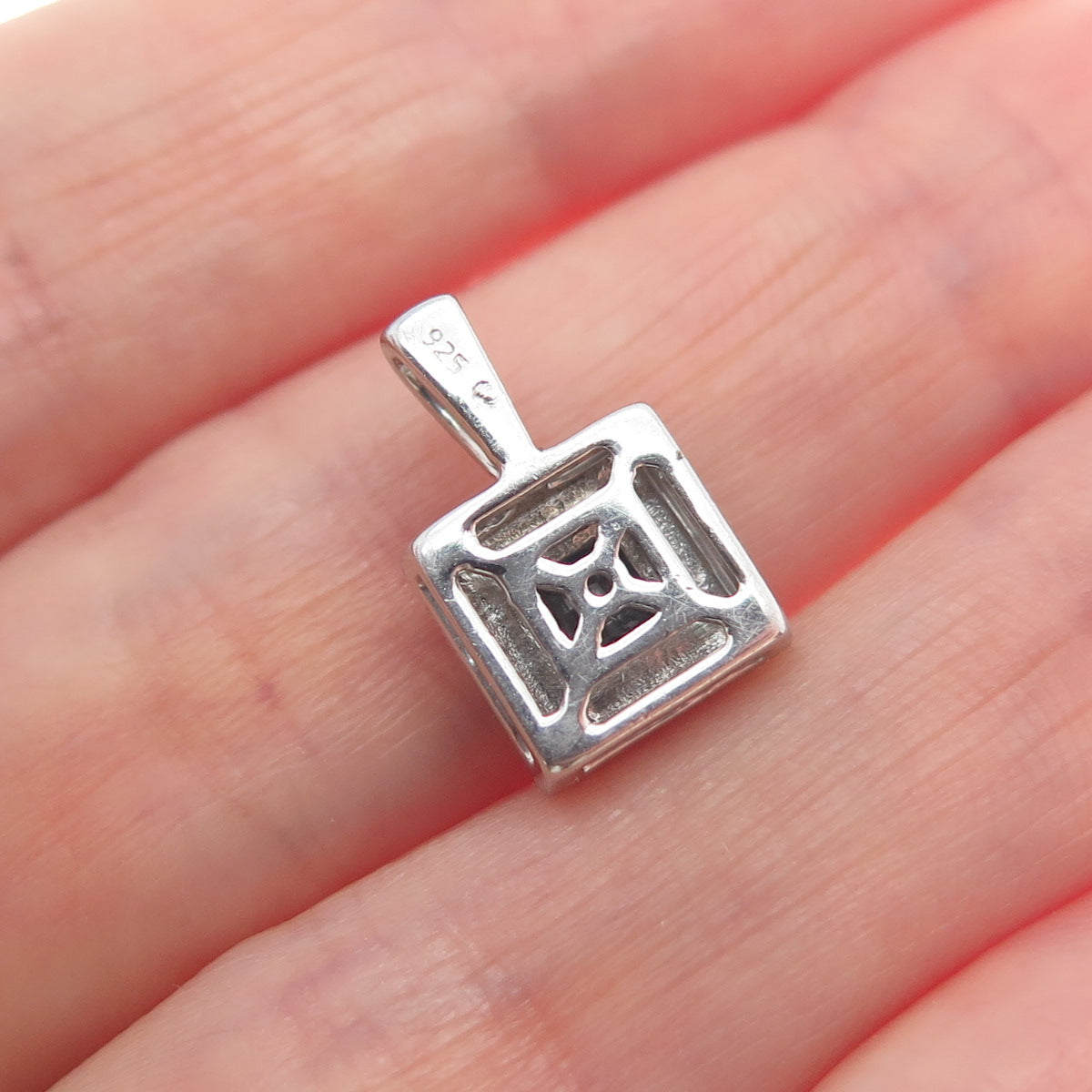 925 Sterling Silver Real Black Spinel Gemstone Minimalist Pendant