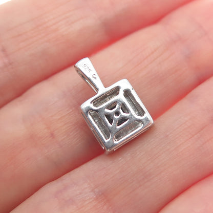 925 Sterling Silver Real Black Spinel Gemstone Minimalist Pendant