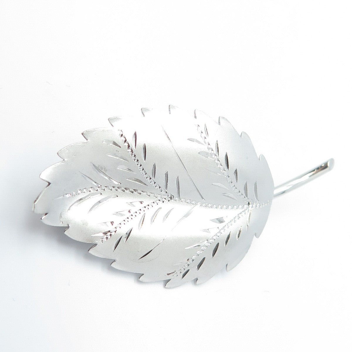 CHARLES REIS 925 Sterling Silver Antique Art Deco Leaf Floral Pin Brooch