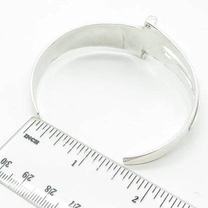 925 Sterling Silver Vintage Jeanette Walker Jewellery Artisan Cuff Bracelet 7.5"