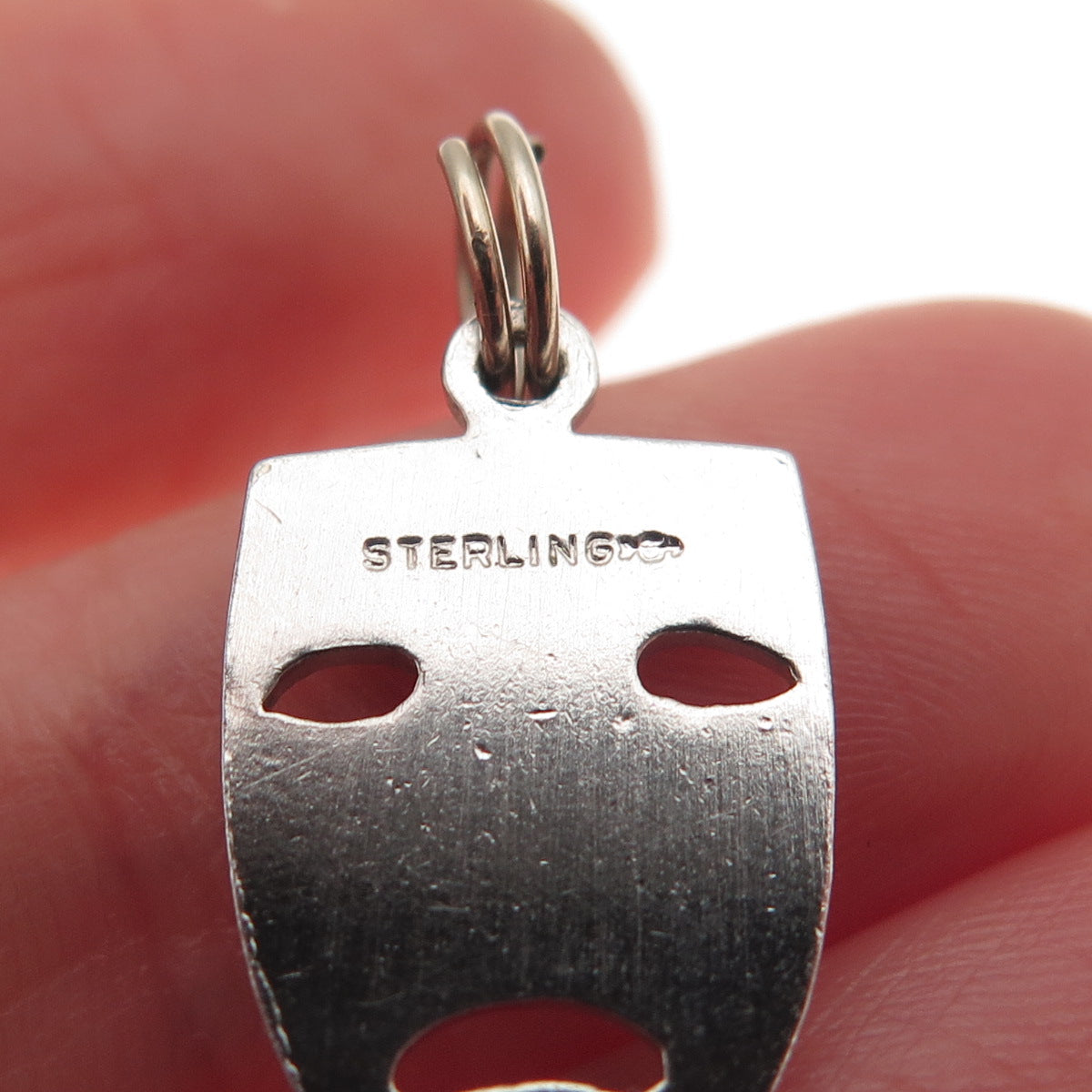 Griffith & Sons 925 Sterling Silver Vintage Tragedy Mask Mini Charm Pendant