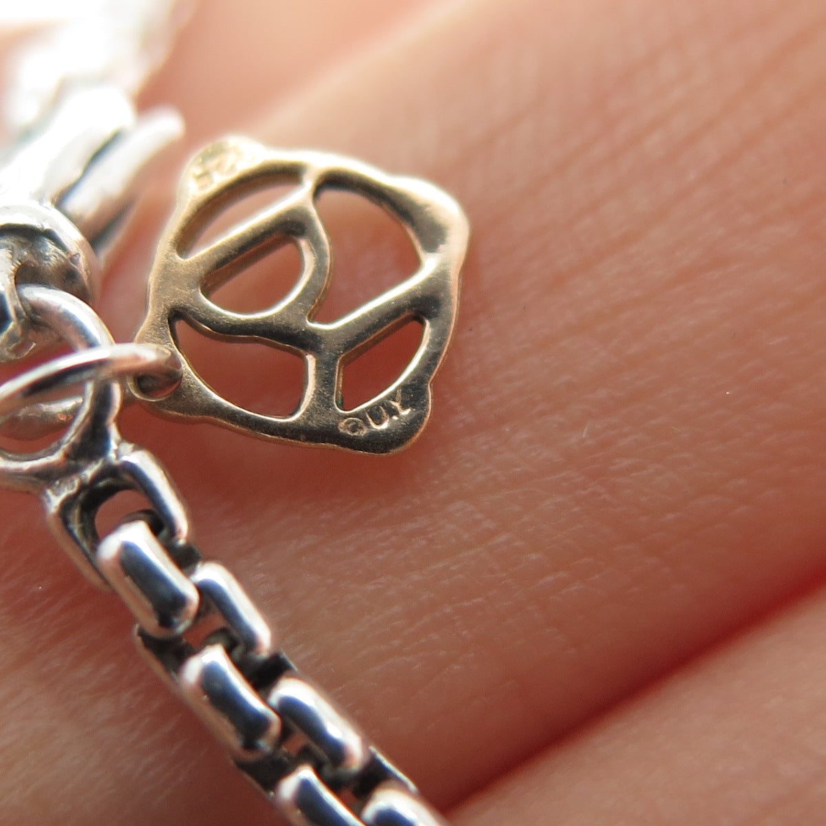 DAVID YURMAN 925 Sterling Silver 2-Tone Round Box Chain Necklace 22"