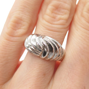 925 Sterling Silver Vintage Modernist Yin Yang Oxidized Ring Size 6.25