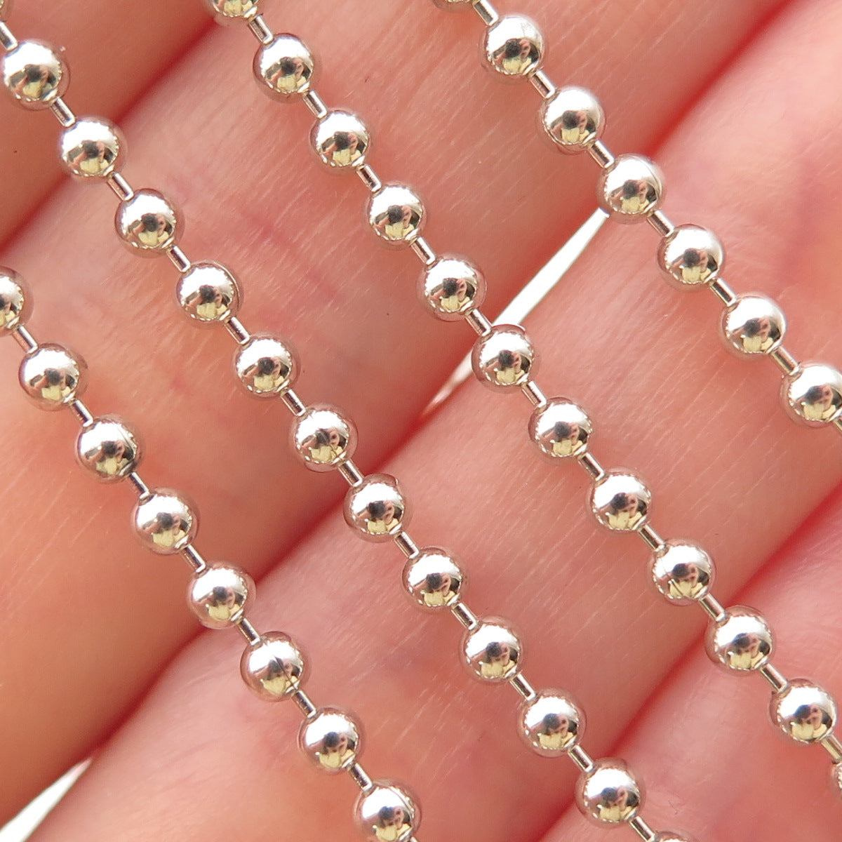 Tiffany & Co. 925 Sterling Silver Vintage Ball Beaded Chain Necklace 32"