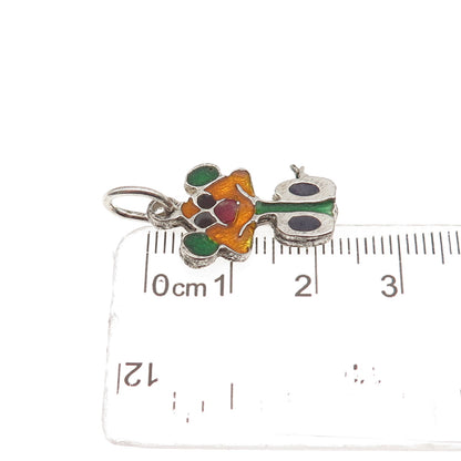 925 Sterling Silver Vintage Enamel Dog Cartoon Character Charm Pendant