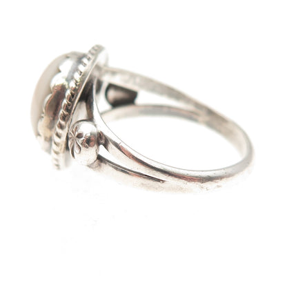 Old Pawn 925 Sterling Silver Vintage Southwestern MOP Tribal Ring Size 6