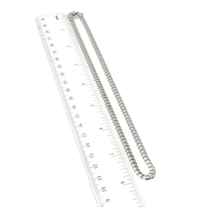 925 Sterling Silver Italy Cuban Chain Necklace 16"