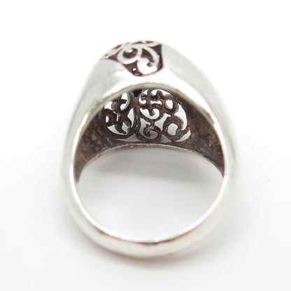925 Sterling Silver Vintage Swirl Domed Ring Size 6.25