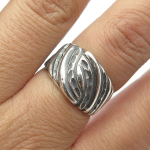 925 Sterling Silver Vintage Modernist Ring Size 6.75