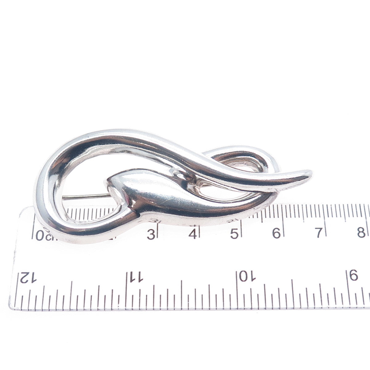 BARRA 925 Sterling Silver Vintage Modernist Snake Pin Brooch