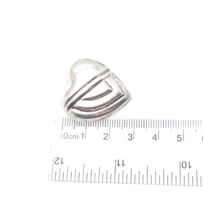 925 Sterling Silver Vintage Mexico Modernist Heart Pin Brooch