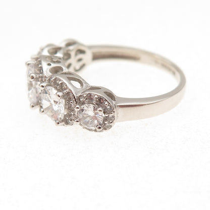 925 Sterling Silver Round-Cut C Z Engagement Ring Size 7.25
