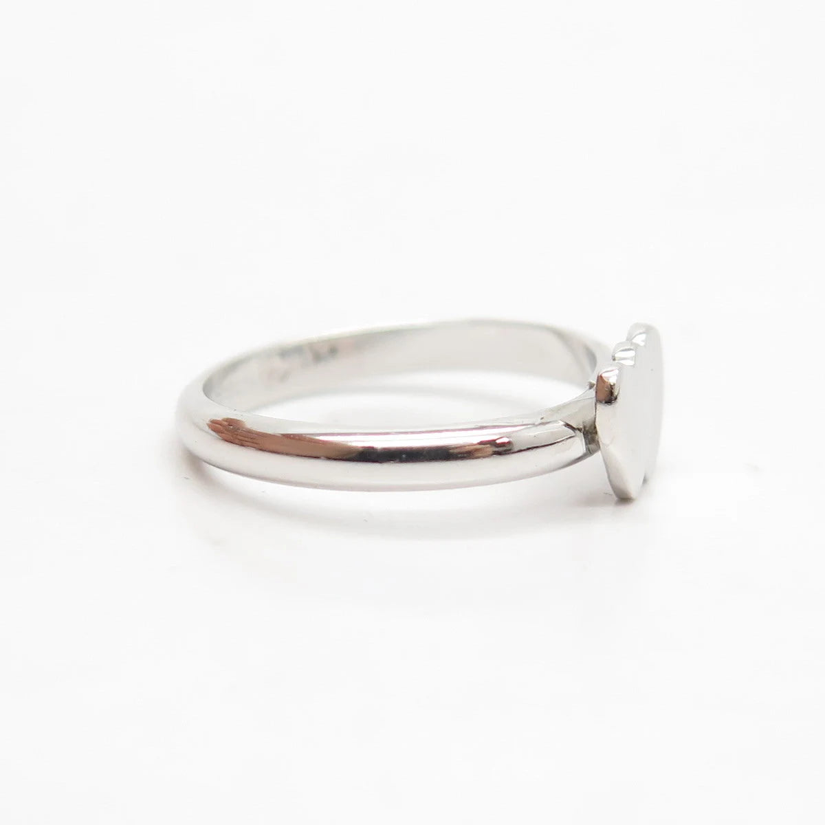925 Sterling Silver Vintage Double Heart Ring Size 5