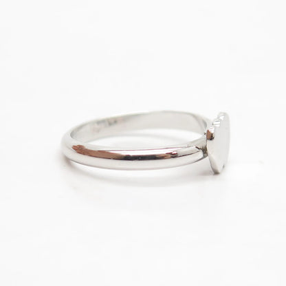 925 Sterling Silver Vintage Double Heart Ring Size 5