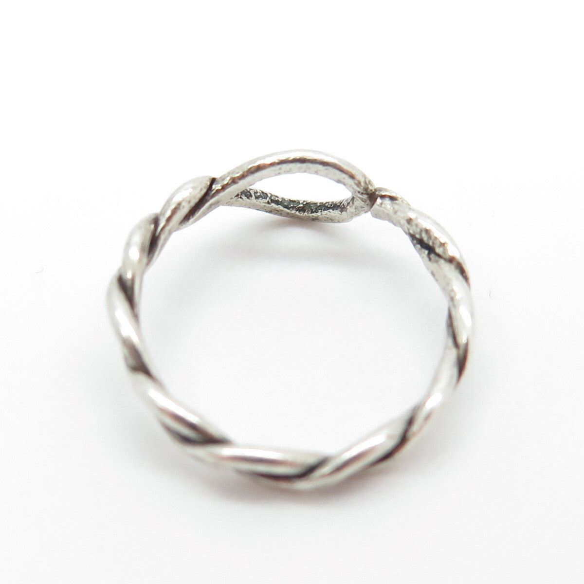 925 Sterling Silver Vintage Wicker / Braided Ring Size 5.5