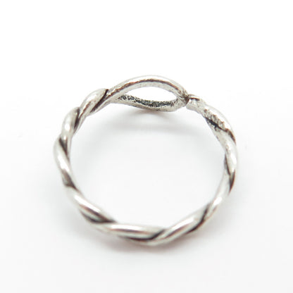 925 Sterling Silver Vintage Wicker / Braided Ring Size 5.5
