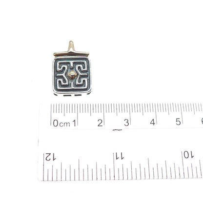ROSS SIMONS 14K Gold & 925 Sterling Silver Vintage Modernist Mini Charm Pendant