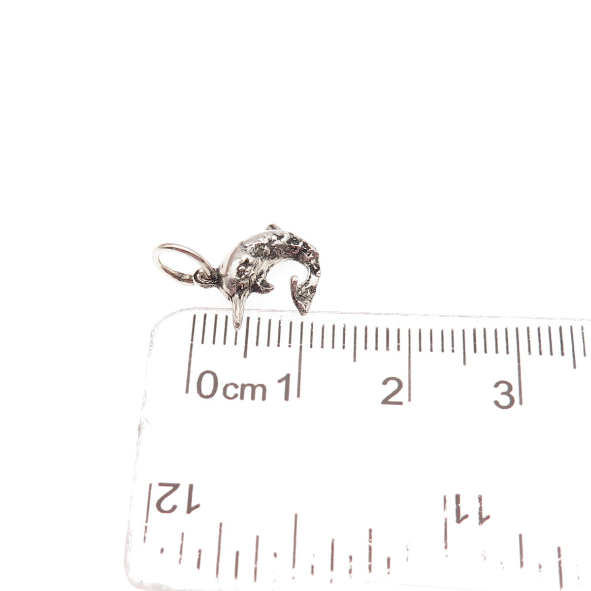 925 Sterling Silver Vintage Dolphin Oxidized Mini Charm Pendant