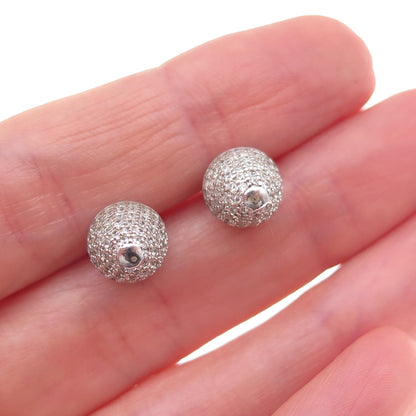 925 Sterling Silver Round-Cut C Z Cone Stud Earrings