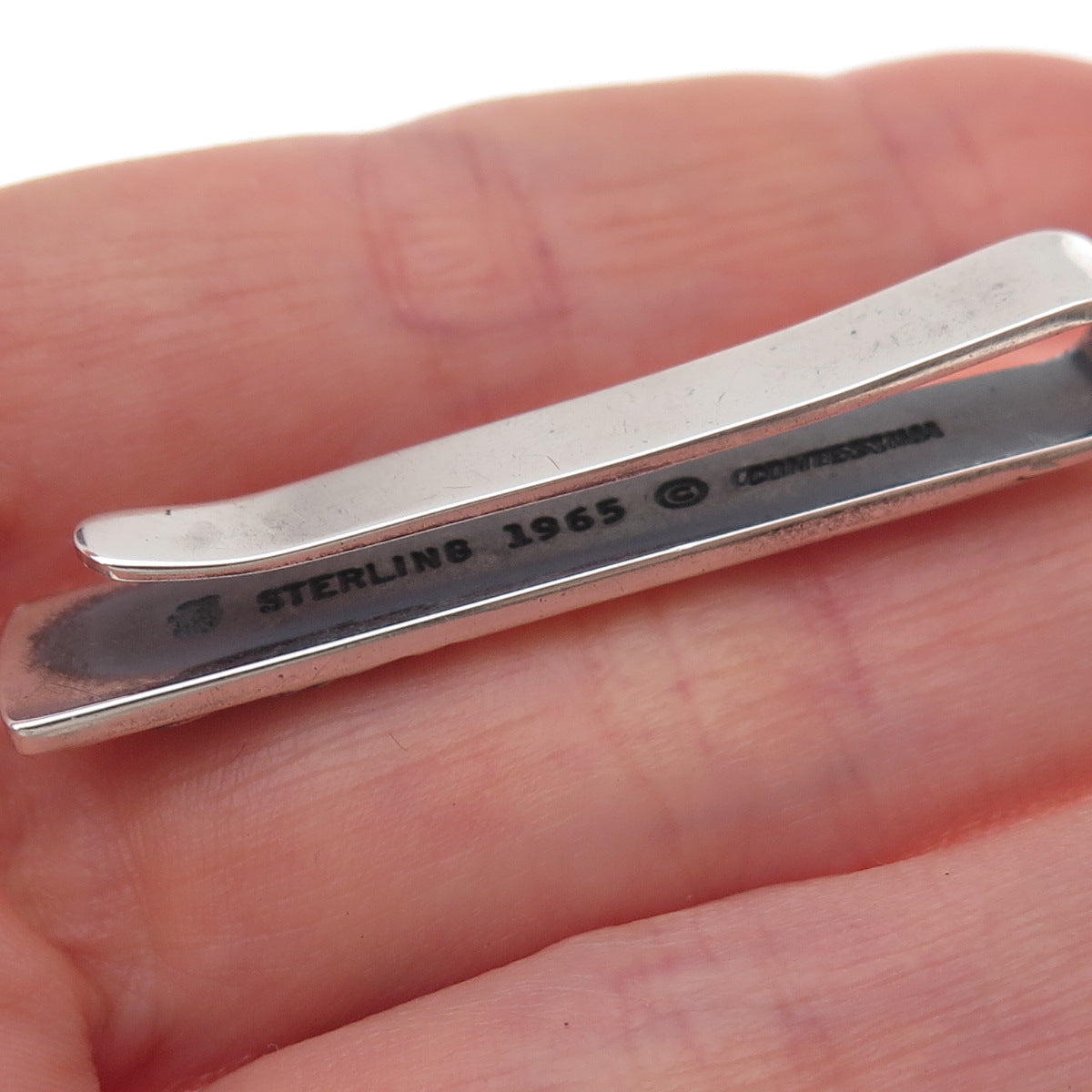 Towle 925 Sterling Silver Vintage 1965 Contessina Oxidized Tie Clip
