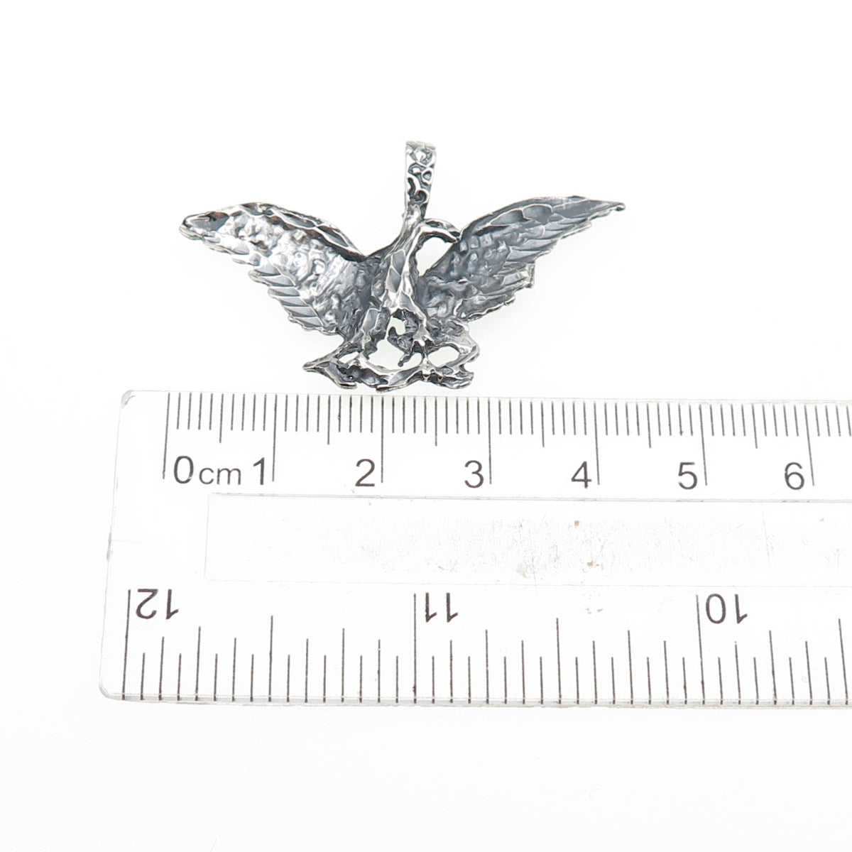 925 Sterling Silver Vintage Eagle Bird Oxidized Charm Pendant