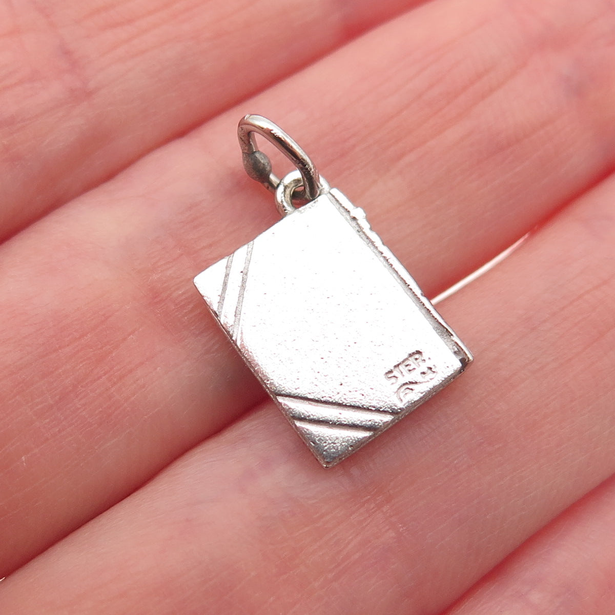 925 Sterling Silver Vintage Holy Bible Mini Charm Pendant