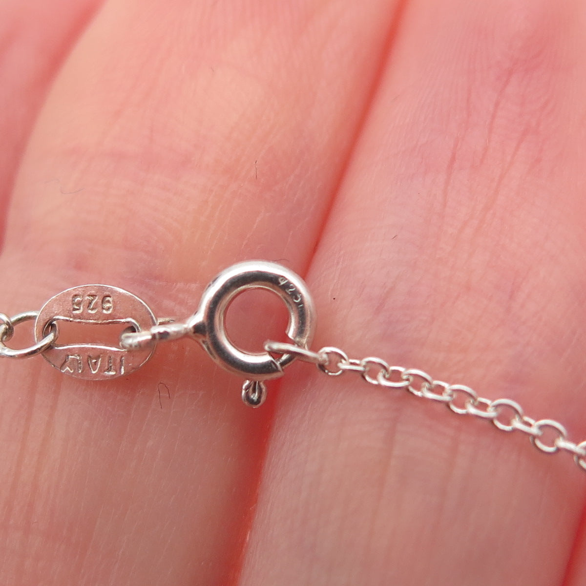 925 Sterling Silver Round-Cut Pink C Z Graduated Drop Cable Chain Necklace 18"