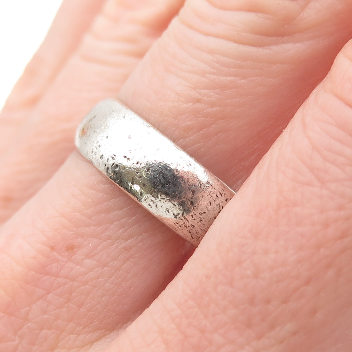 925 Sterling Silver Vintage Classic Wedding Band Ring Size 10.5