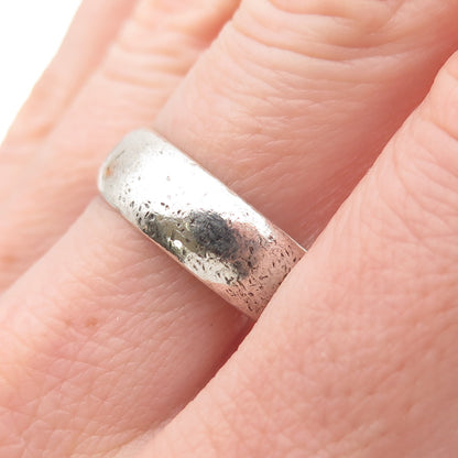 925 Sterling Silver Vintage Classic Wedding Band Ring Size 10.5