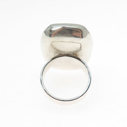 925 Sterling Silver Vintage Modernist Statement Ring Size 6